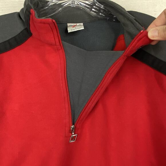 Odlo Sweatshirt Mens L Red Gray Long Sleeve Running Performance Pullover 1/4 Zip - Picture 11 of 11